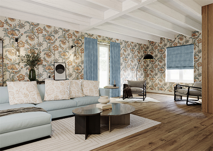 Florence Faux Suede, Cloud Blue - Made to Measure Curtains - Image 7